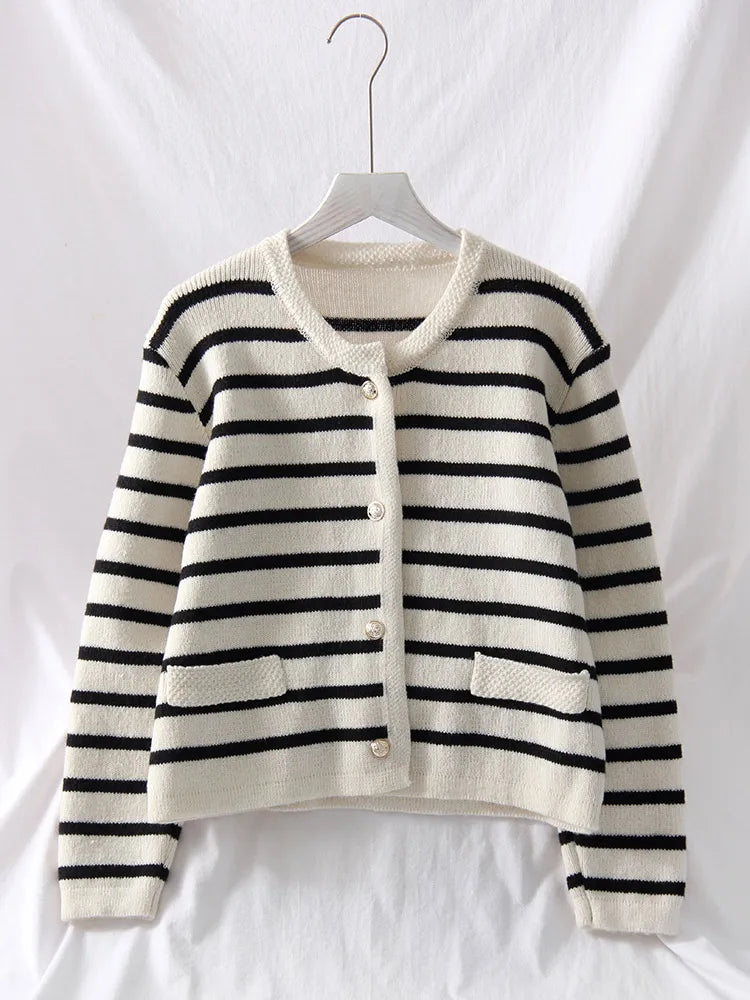 Striped Cropped Cardigan