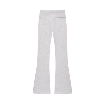 Two-Piece Sweat Set with Flared Trousers