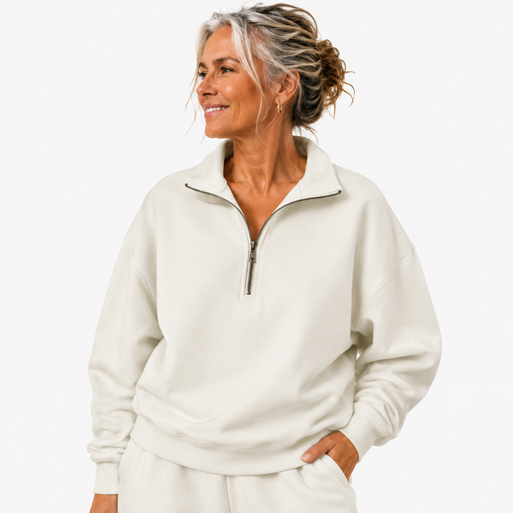GRPD Half-Zip Sweatshirt - White