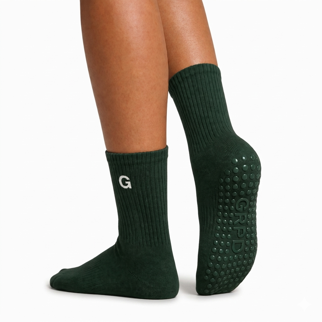 GRPD Crew Grip Socks - Forest Green