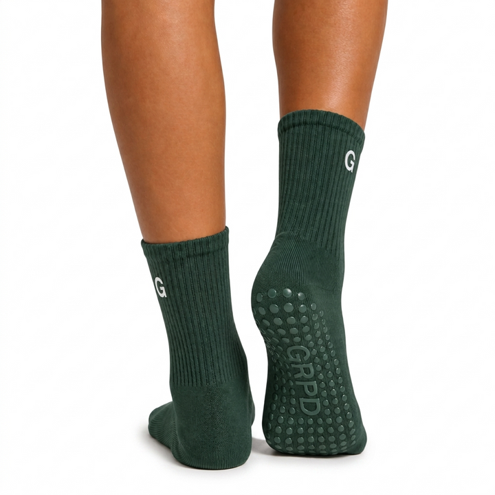 GRPD Crew Grip Socks - Forest Green