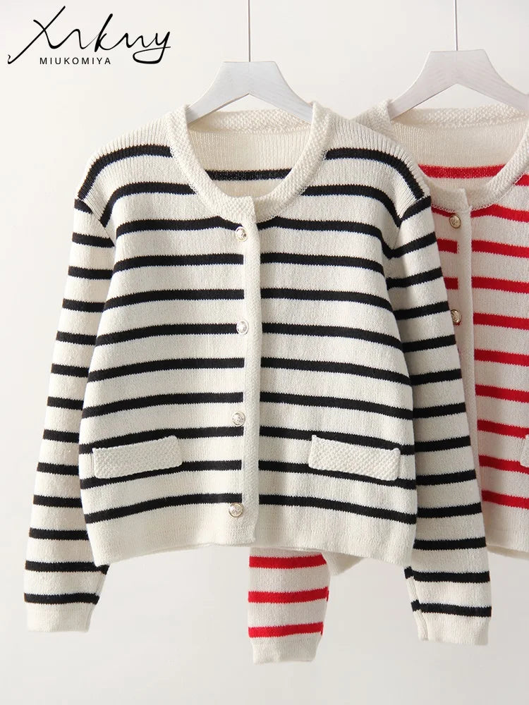 Striped Cropped Cardigan