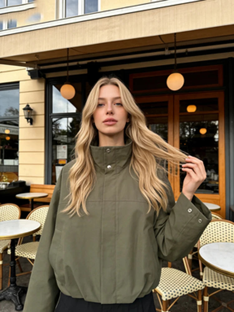 Cropped Zip-Through Jacket