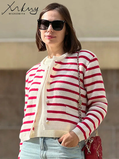 Striped Cropped Cardigan