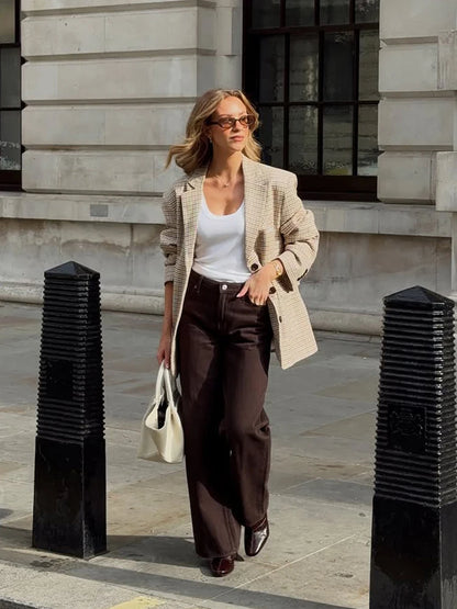 Oversized Houndstooth Blazer