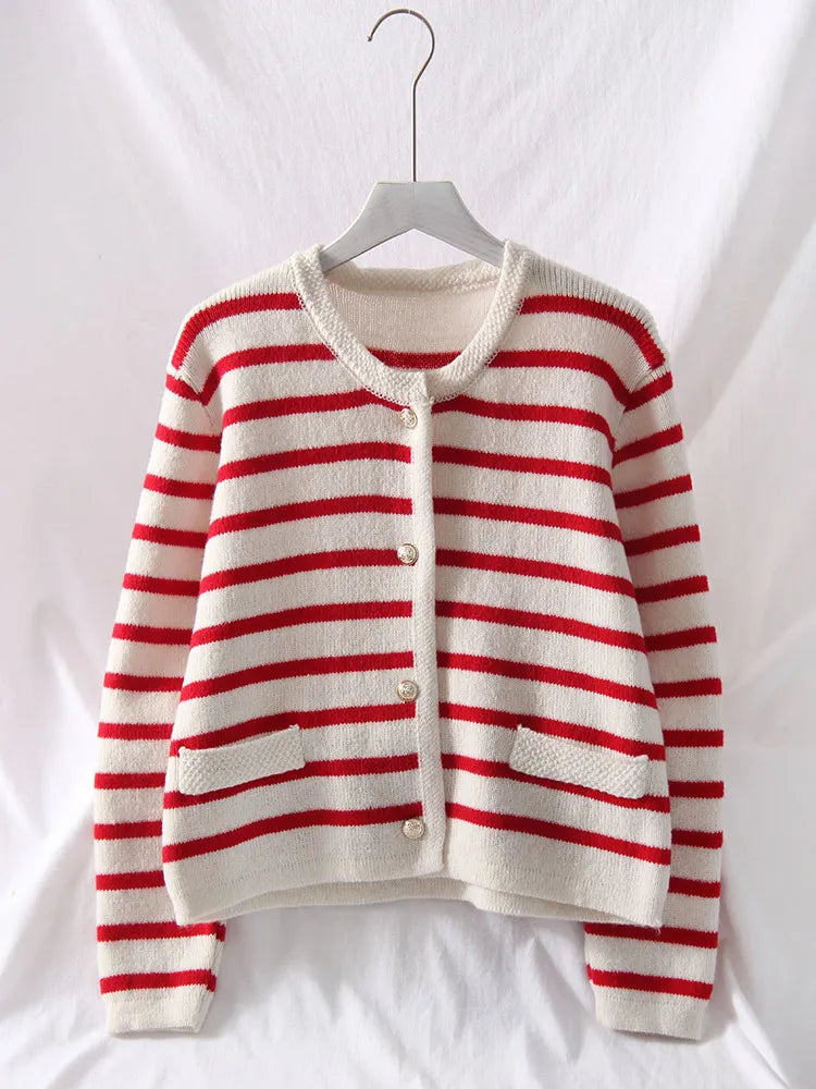 Striped Cropped Cardigan