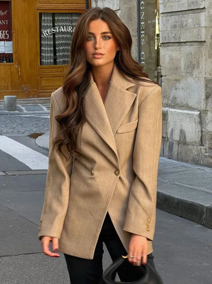 Waist-Cinching Single-Button Blazer