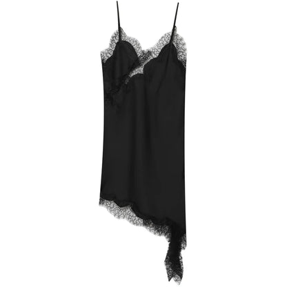 HXAO 2025 vrouwen kanten asymmetrische jurk sexy midi onderjurk chique mouwloze backless vestido luxe vrouwen elegante feestjurk