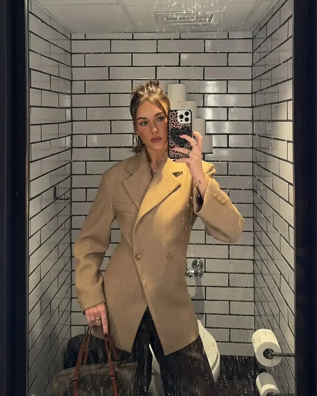 Waist-Cinching Single-Button Blazer