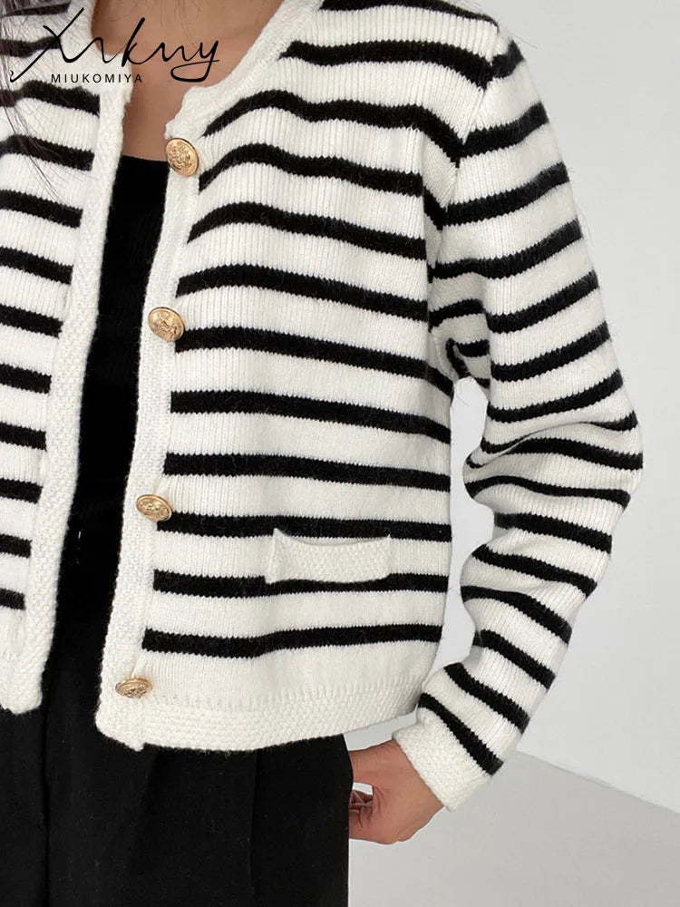 Striped Cropped Cardigan