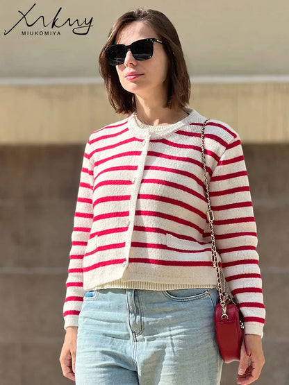 Striped Cropped Cardigan