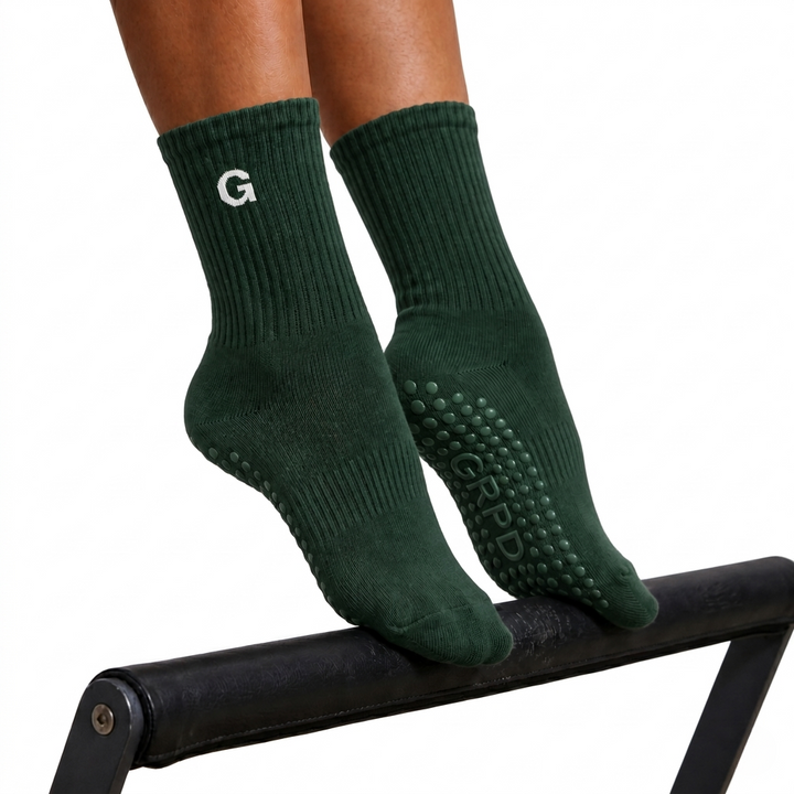 GRPD Crew Grip Socks - Forest Green