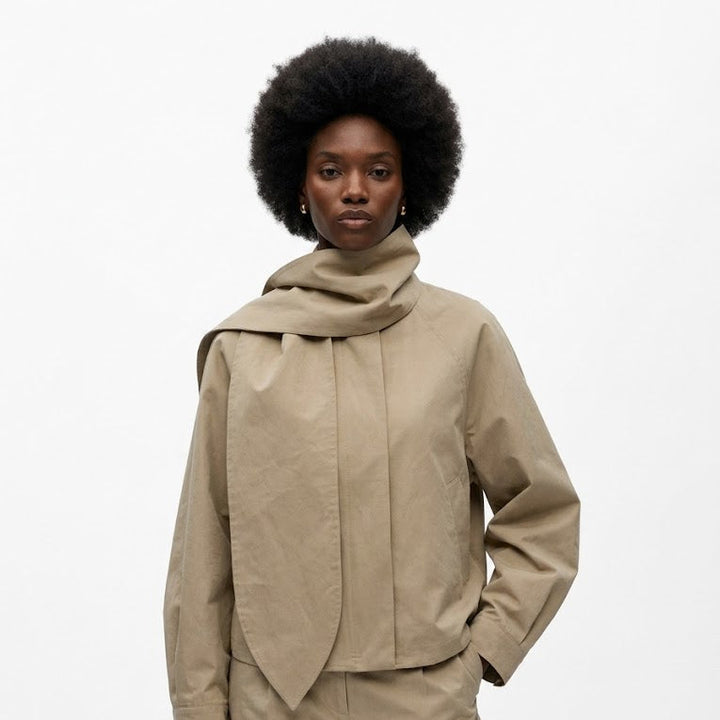 GRPD High Neck Coat - Khaki