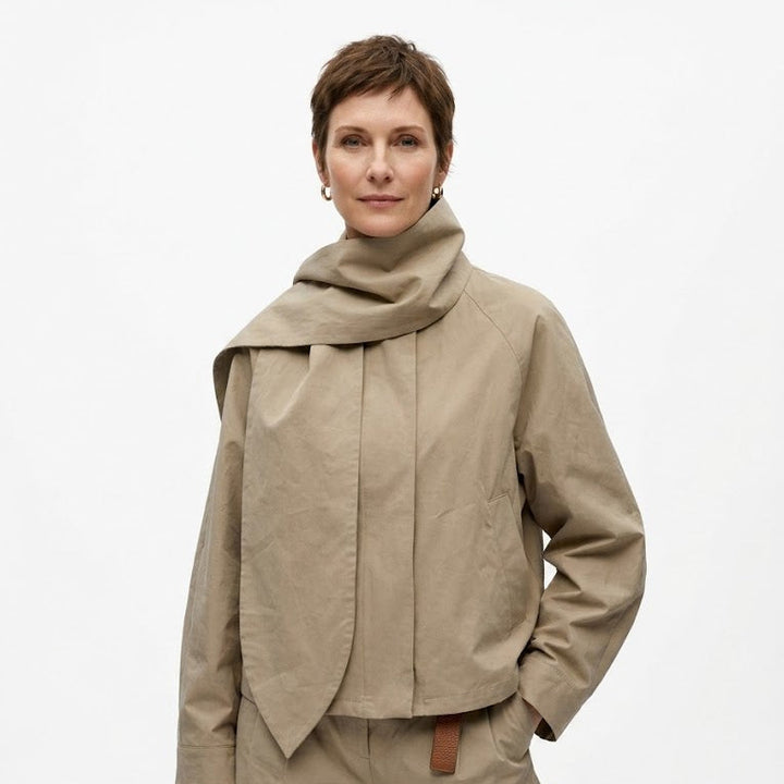 GRPD High Neck Coat - Khaki