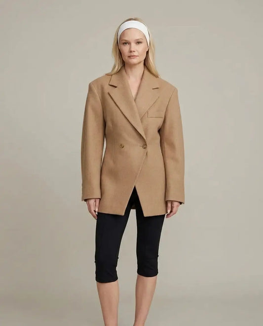 Waist-Cinching Single-Button Blazer