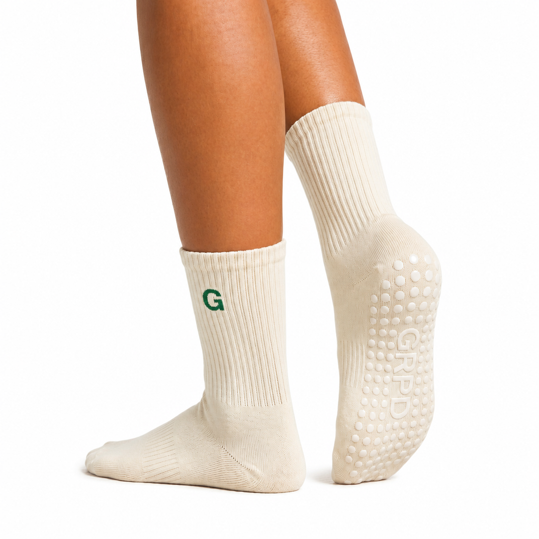 GRPD Crew Grip Socks - Ivory